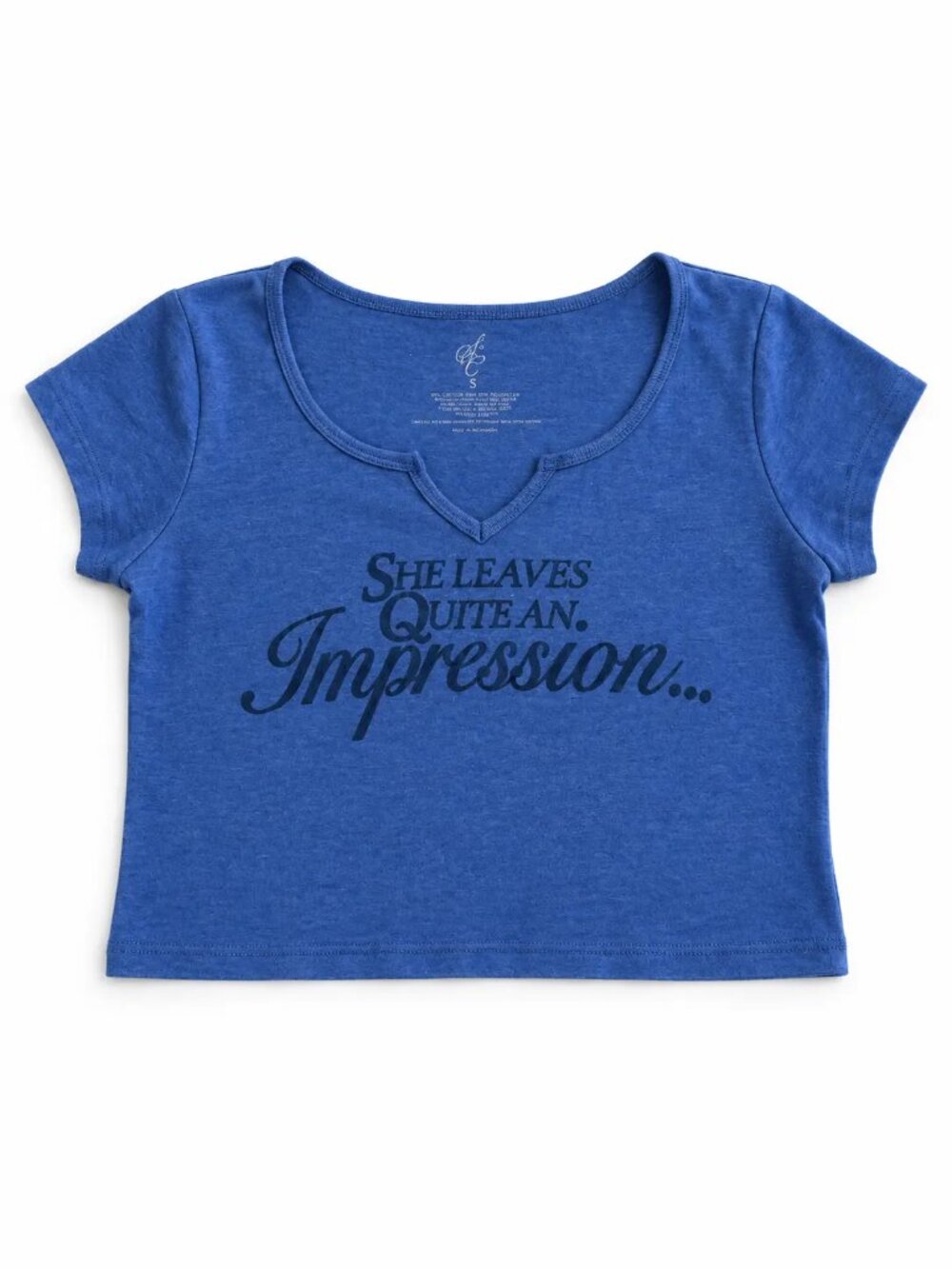 Sabrina Carpenter Blue Cropped Graphic Tee, Size S